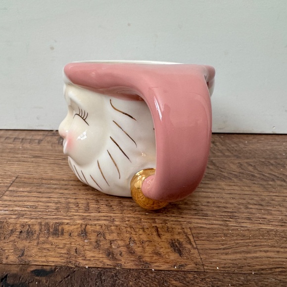 New Glitterville Papa Noel Mug Pink Ceramic Winking Santa Christmas - Picture 2 of 5